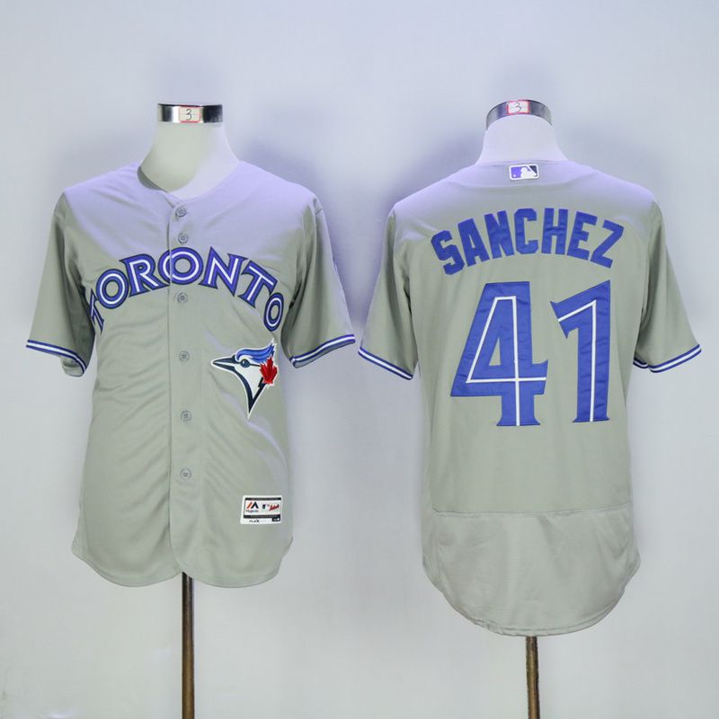 Men Toronto Blue Jays 41 Sanchez Grey MLB Jerseys